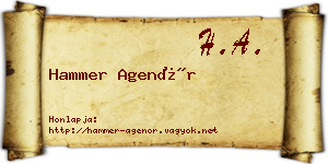Hammer Agenór névjegykártya